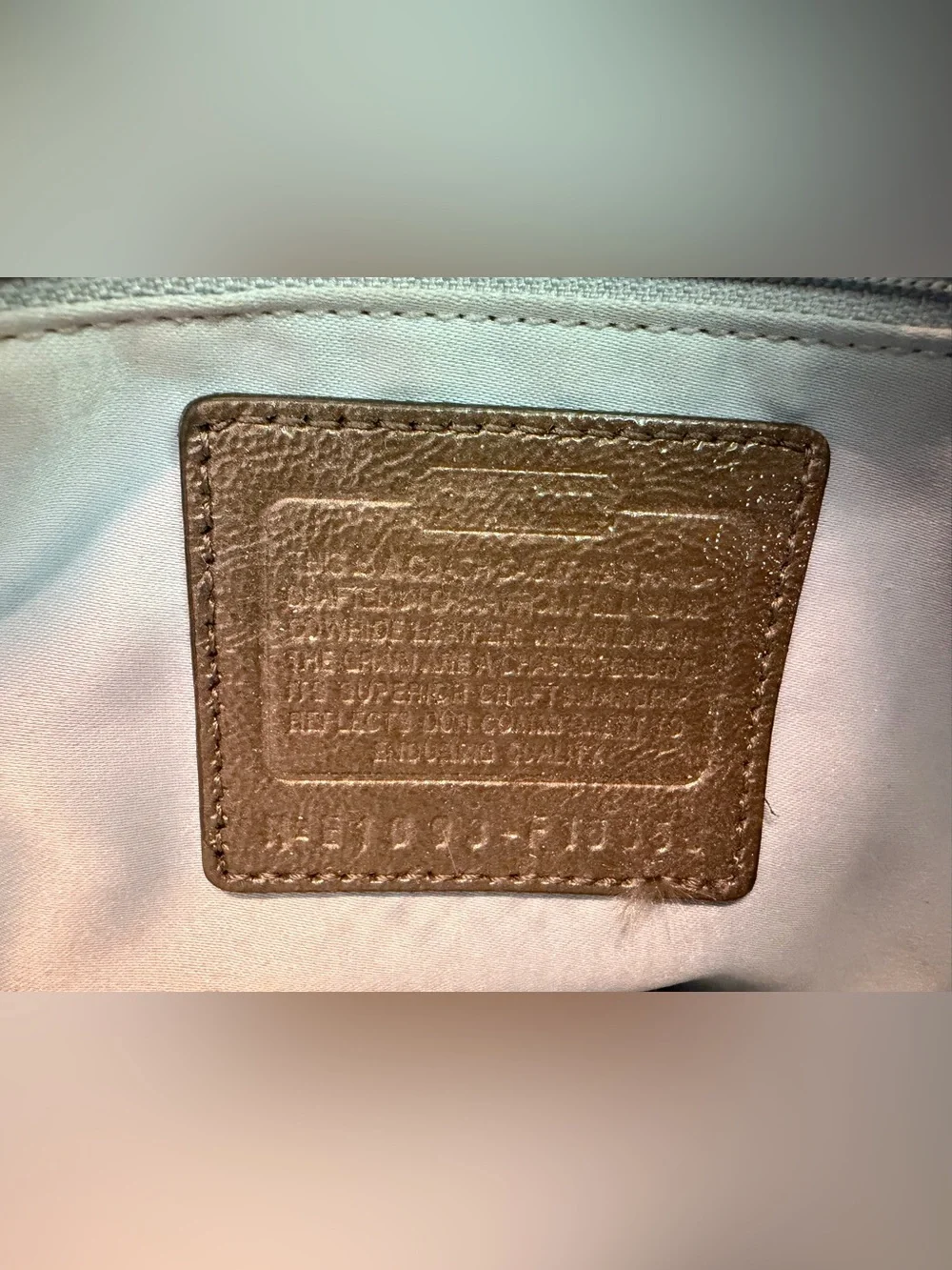 COACH Olive metallic patent Leather Signature Tote Bag F15658